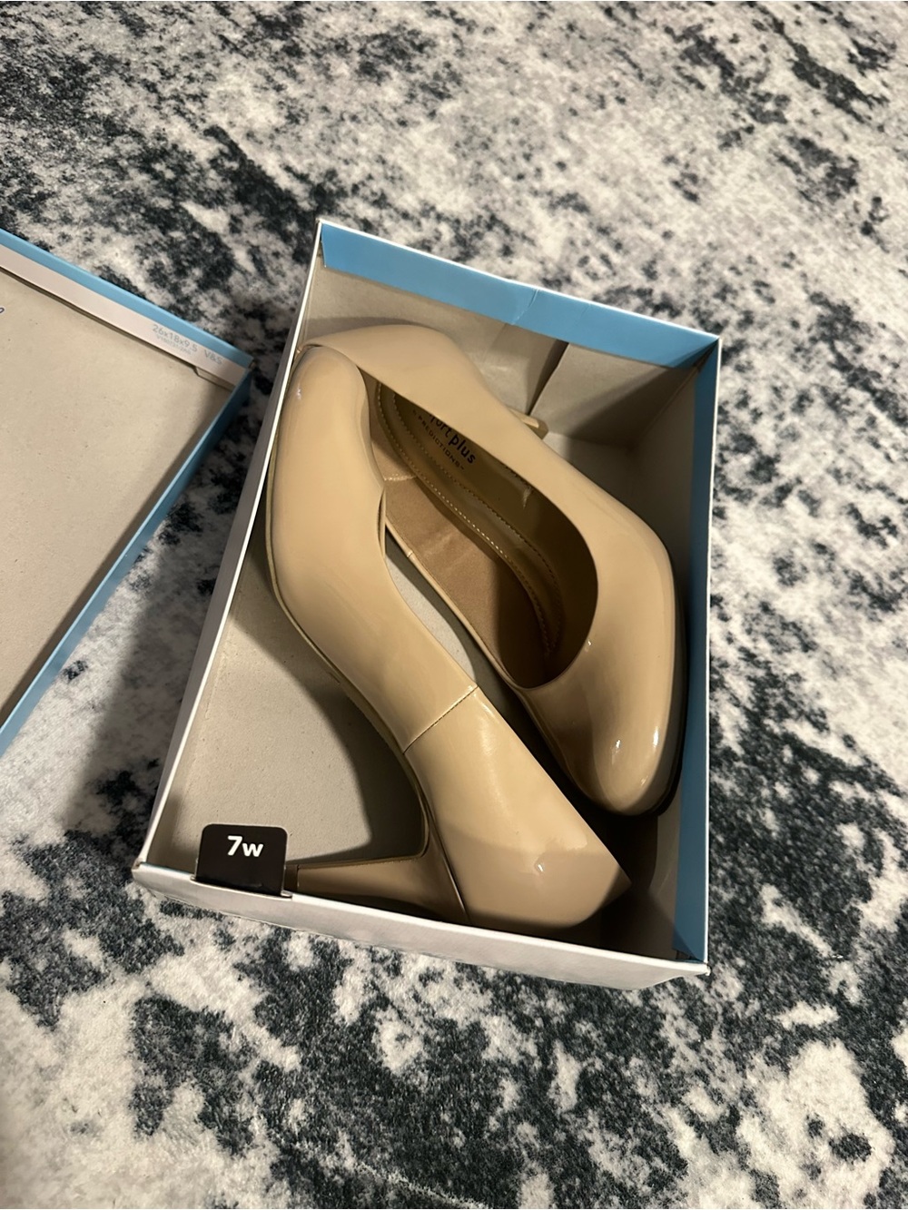 comfort plus by Predictions Nude Patent Round-Toe Pumps